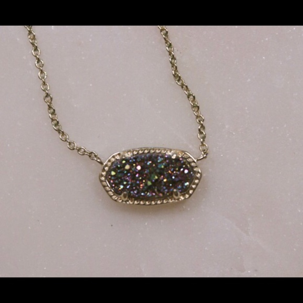 Kendra Scott Multi Drusy Elisa Pendant Necklace